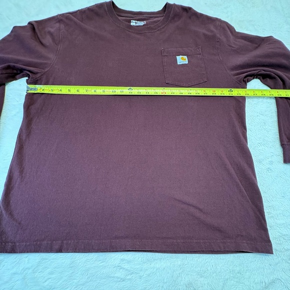 Carhartt Men's Long Sleeve Tee - Maroon Size XL - Picture 5 of 6